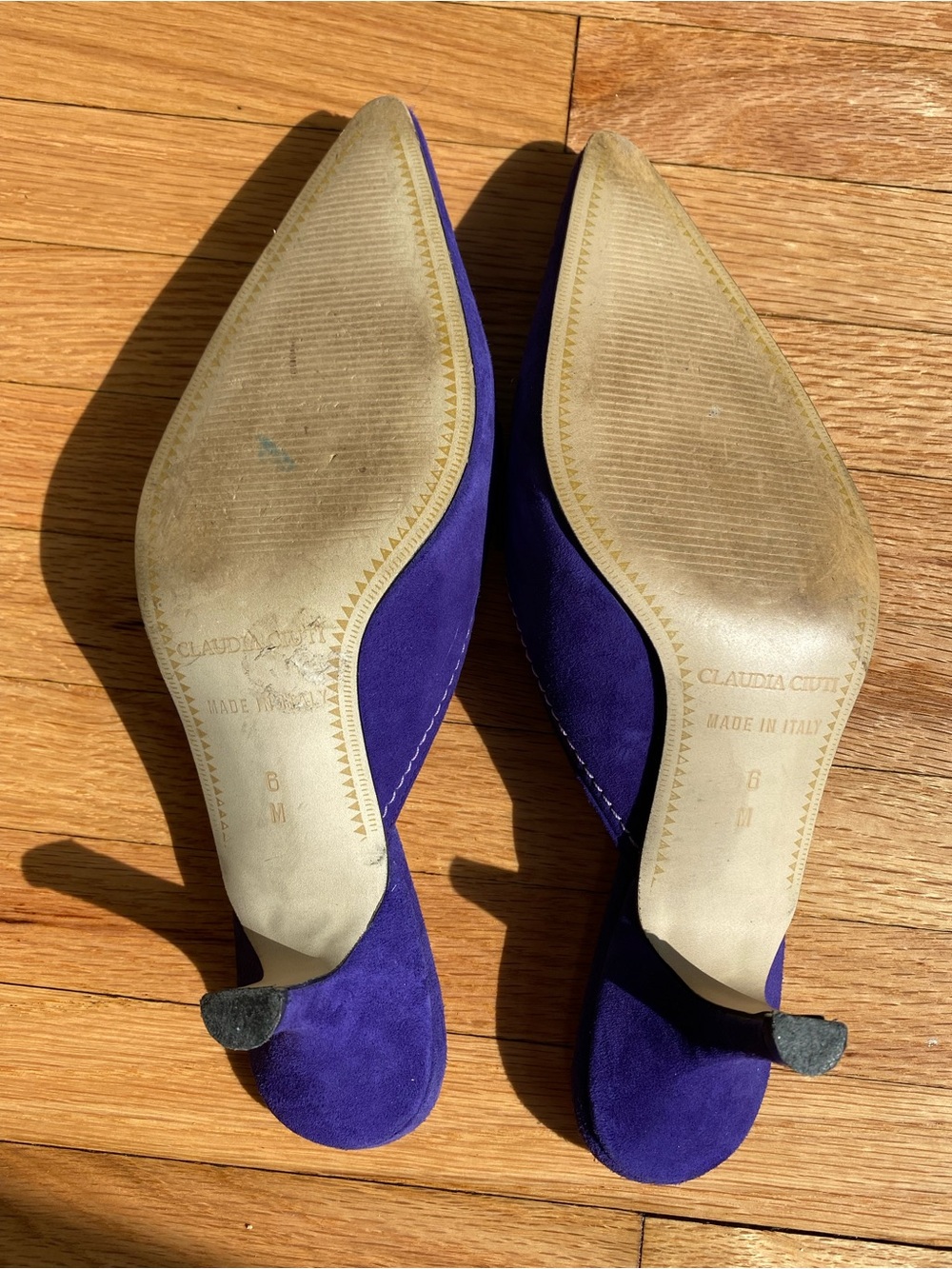 Vintage Purple Suede Kitten Heel - Picture 3 of 7